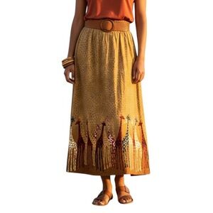 Rare Vintage Giraffe Print Art-to-Wear Skirt - Safari Core Aesthetic Maxi Sz 10